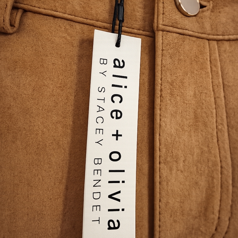 alice + olivia Suede-Look Camel Coat - Camel